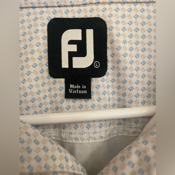 FootJoy Golf Polo Shirt Mens Large Geo Print Performance Short Sleeve Size Large - Picture 5 of 11